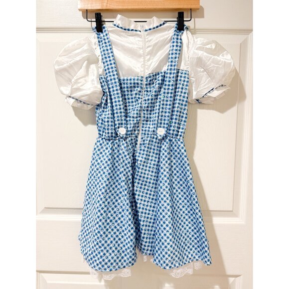 Dorothy Wizard of Oz Girls Halloween Dress Up Costume Dress with Bows Med 8-10 - Picture 3 of 9